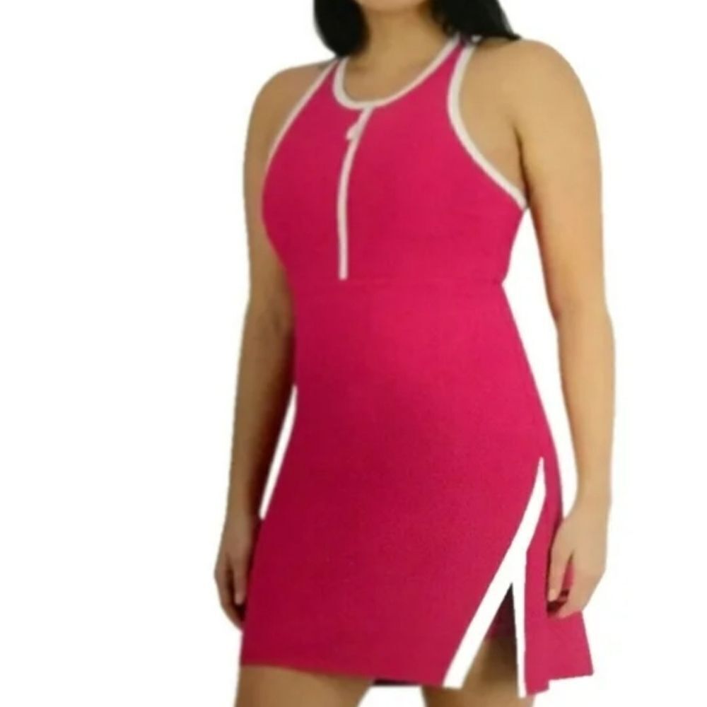 Sage Collective Womens Racerback Active Dress With Built In Shorts Pink, Large